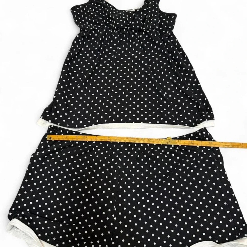 Y2K style Black and white polka dot pajama‎ set